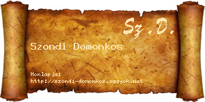 Szondi Domonkos névjegykártya